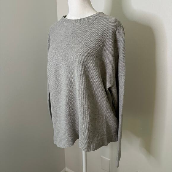 COS light gray ribbed long sleeve cotton top size M - Picture 3 of 10